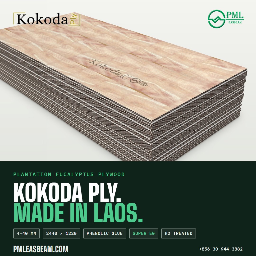 Kokoda Ply, made in Laos: plantation eucalyptus plywood